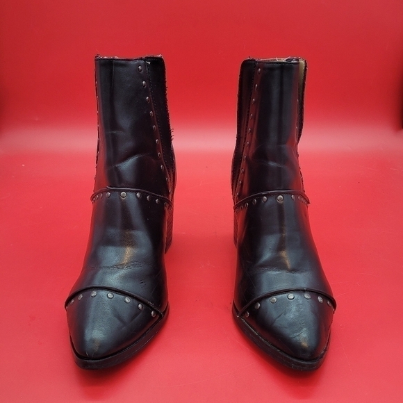 Report Jewel Vegan Leather Studded Ankle Boots Women's 9 Black - Picture 5 of 16